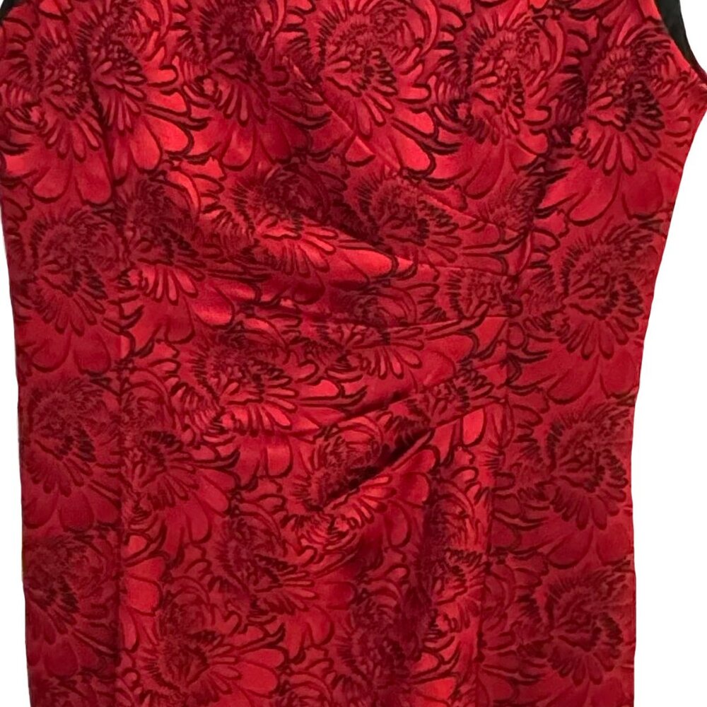 connected apparel Sleeveless Red Cocktail Dress Size 10 EUC - Picture 3 of 5